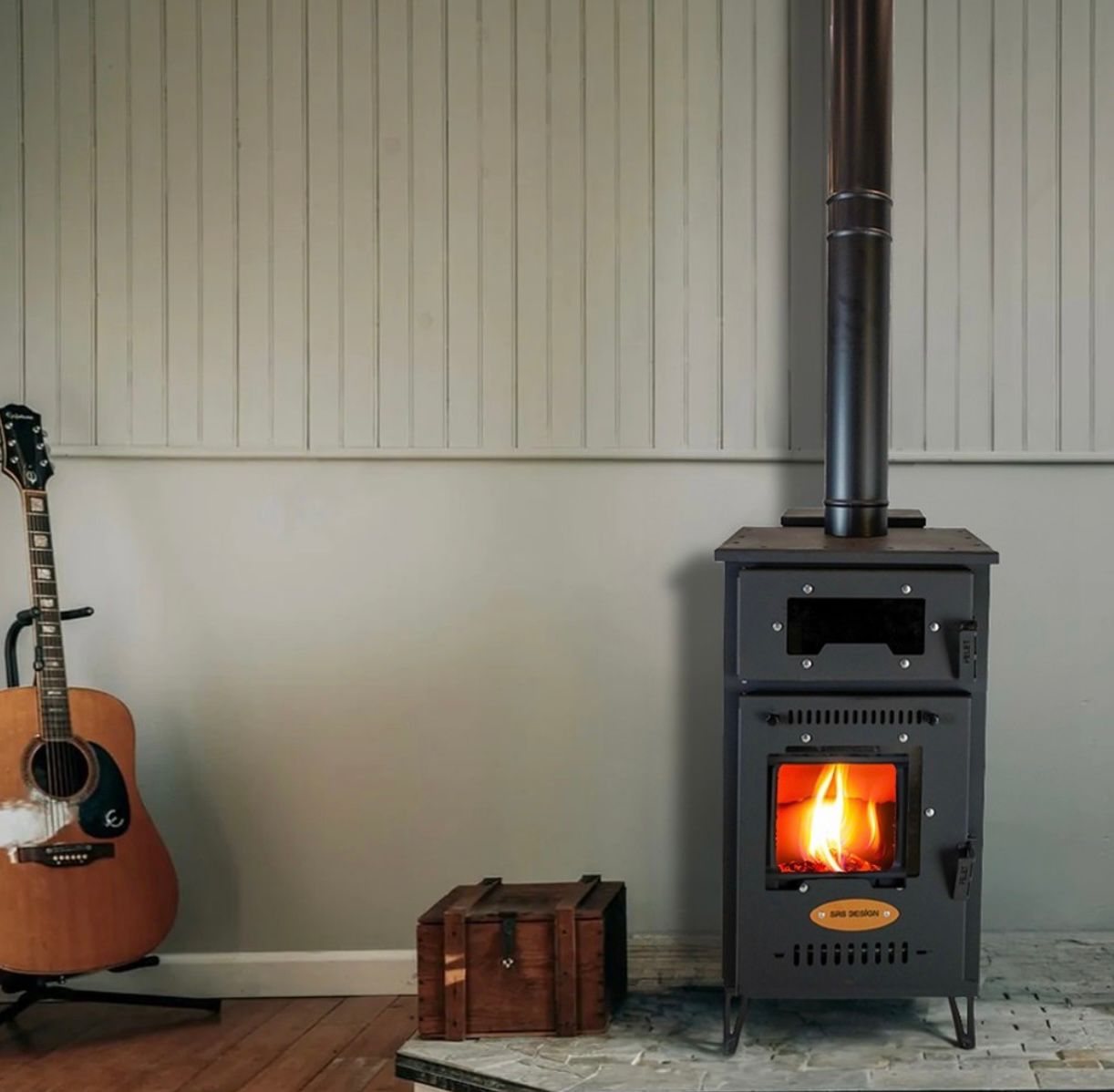 Premium Kuzine Fırınlı Pelet Sobası