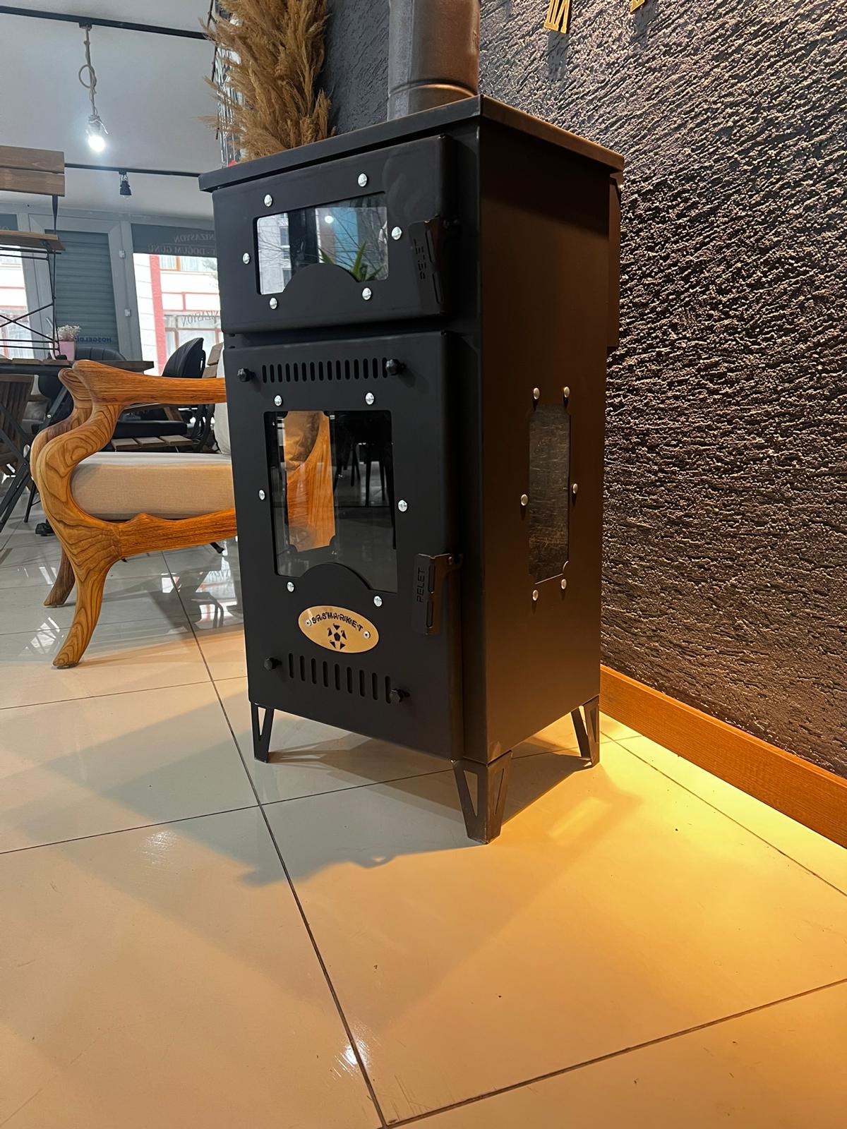 Premium Kuzine Fırınlı Pelet Sobası