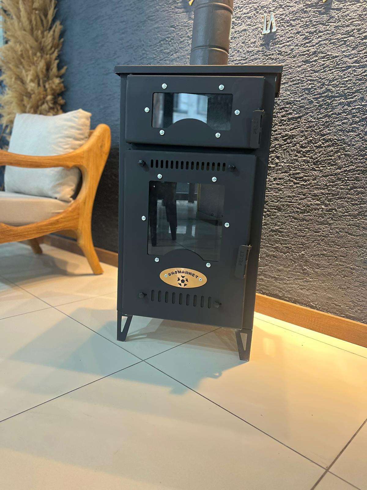 Premium Kuzine Fırınlı Pelet Sobası